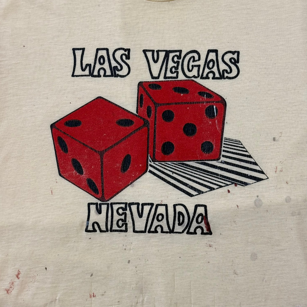 LAS VEGAS NEVADA DICE GRAPHIC T-SHIRT · CIRCA 1970S