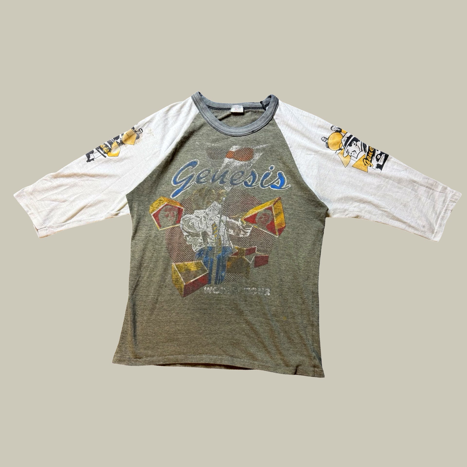 GENESIS WORLD TOUR RAGLAN CONCERT T-SHIRT CIRCA EARLY 1980S