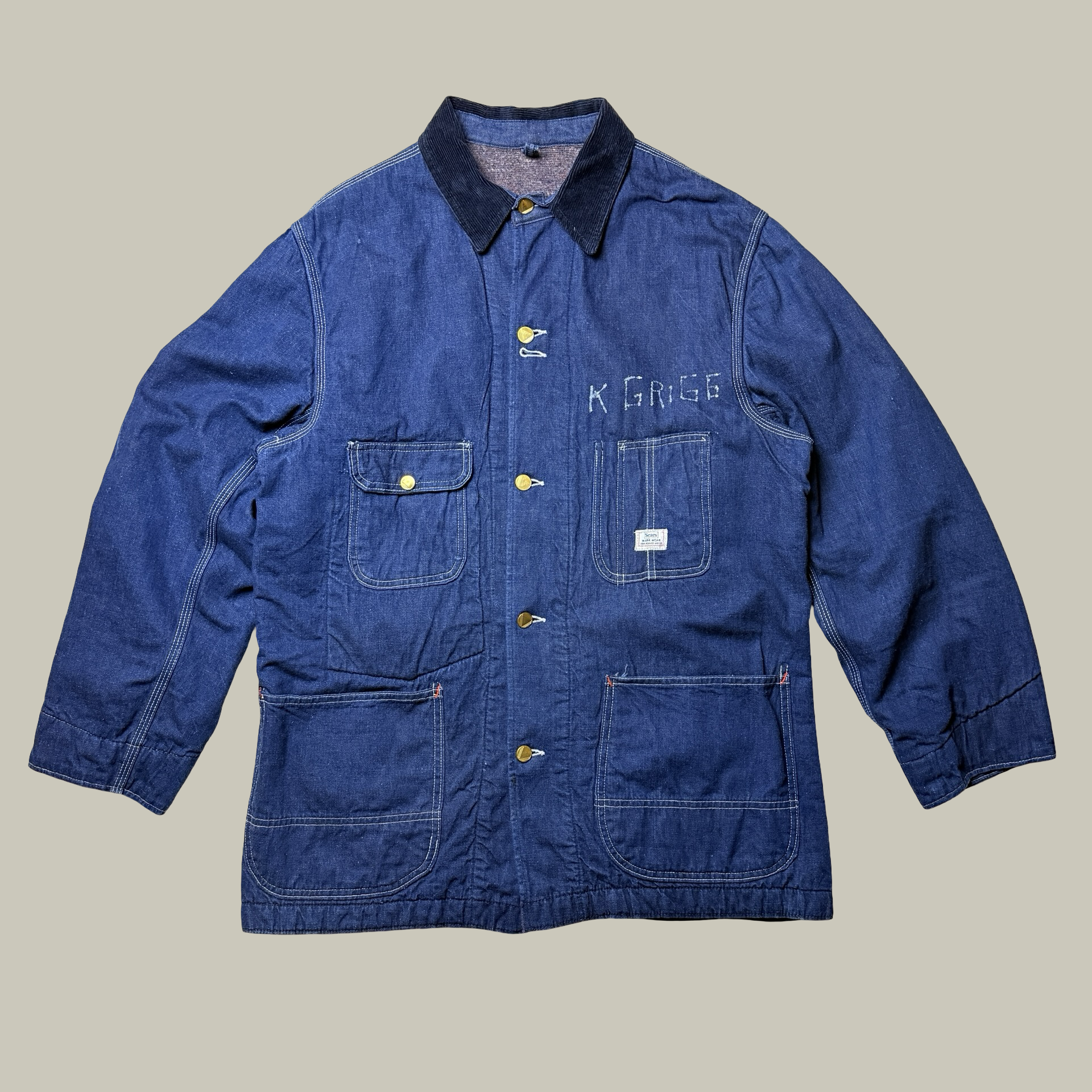 1940s SEARS ROEBUCK BLANKET-LINED DENIM CHORE COAT