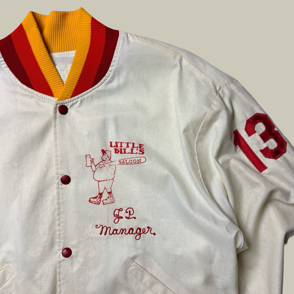 LITTLE BILL’S SALOON SATIN VARSITY JACKET (C. LATE 1970s–1980s)