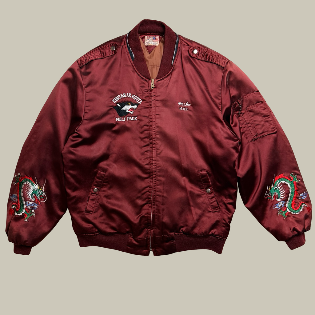 JAPANESE SOUVENIR SUKAJAN DRAGON BOMBER JACKET (C. 1986)