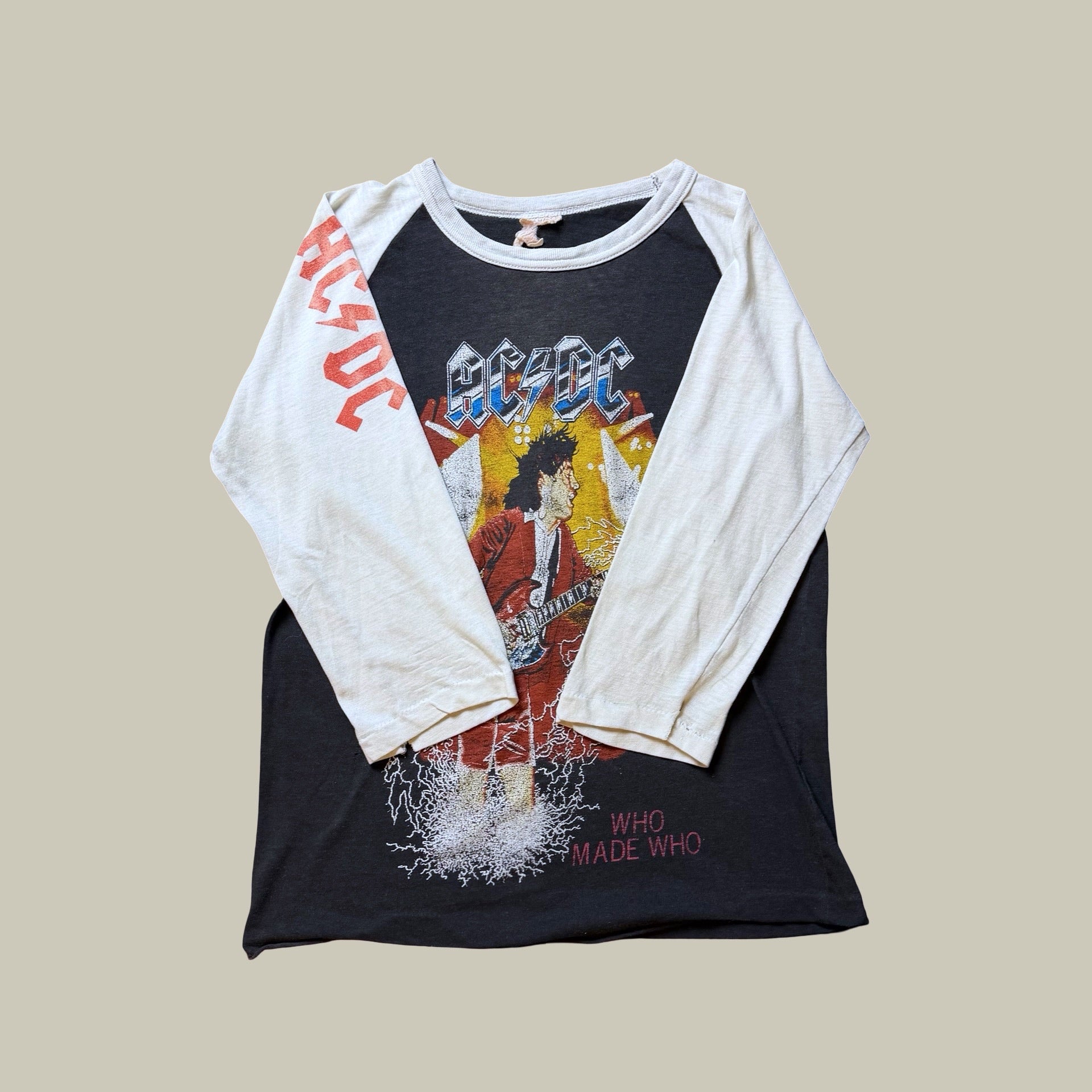 AC/DC “WHO MADE WHO” 1980s RAGLAN SHIRT