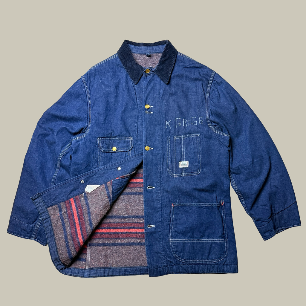 1940s SEARS ROEBUCK BLANKET-LINED DENIM CHORE COAT