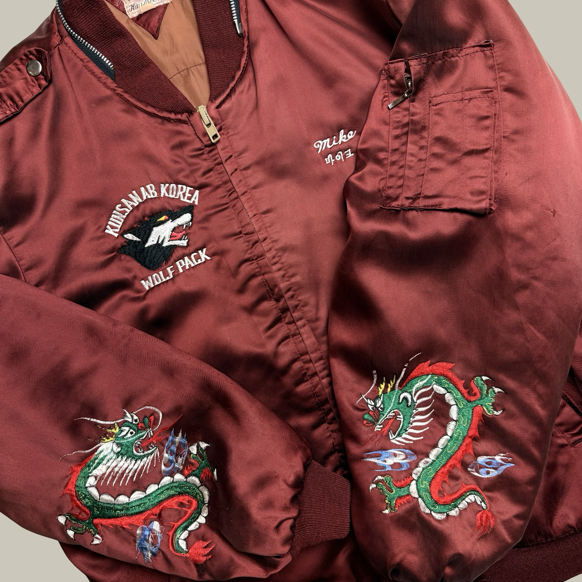 JAPANESE SOUVENIR SUKAJAN DRAGON BOMBER JACKET (C. 1986)