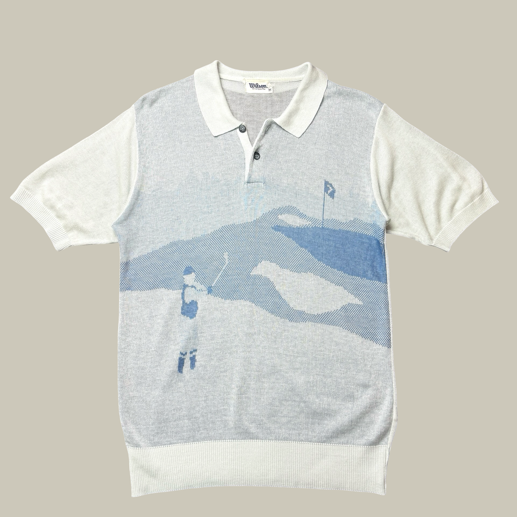 VINTAGE 1960S–1970S WILSON SCENIC KNIT POLO SHIRT