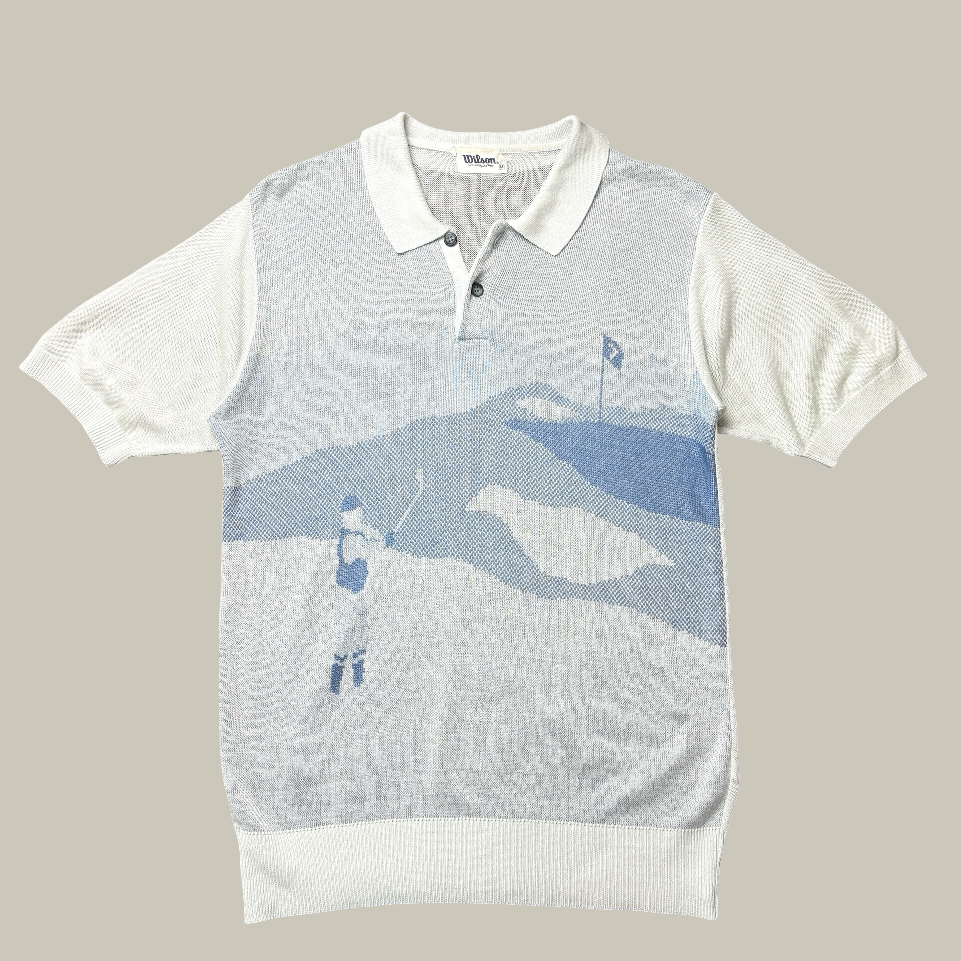 VINTAGE 1960S–1970S WILSON SCENIC KNIT POLO SHIRT