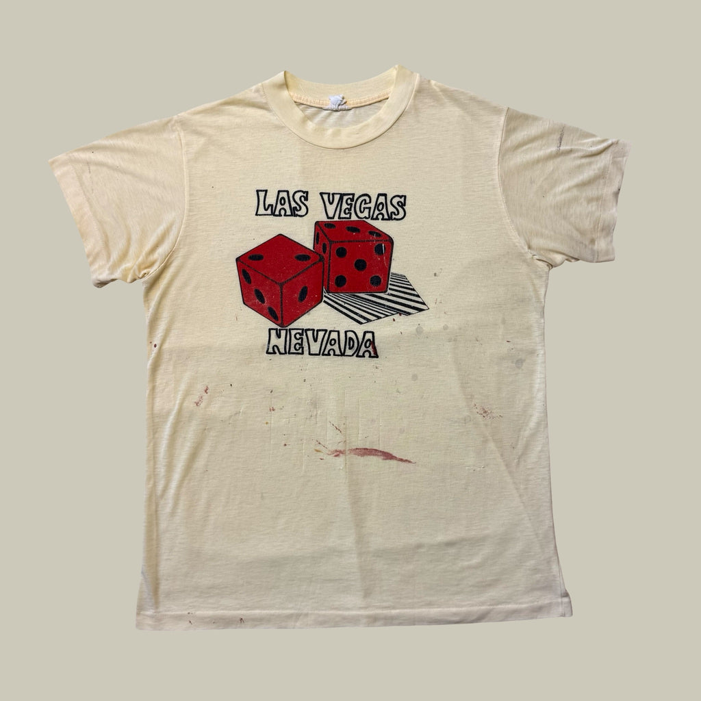 LAS VEGAS NEVADA DICE GRAPHIC T-SHIRT · CIRCA 1970S