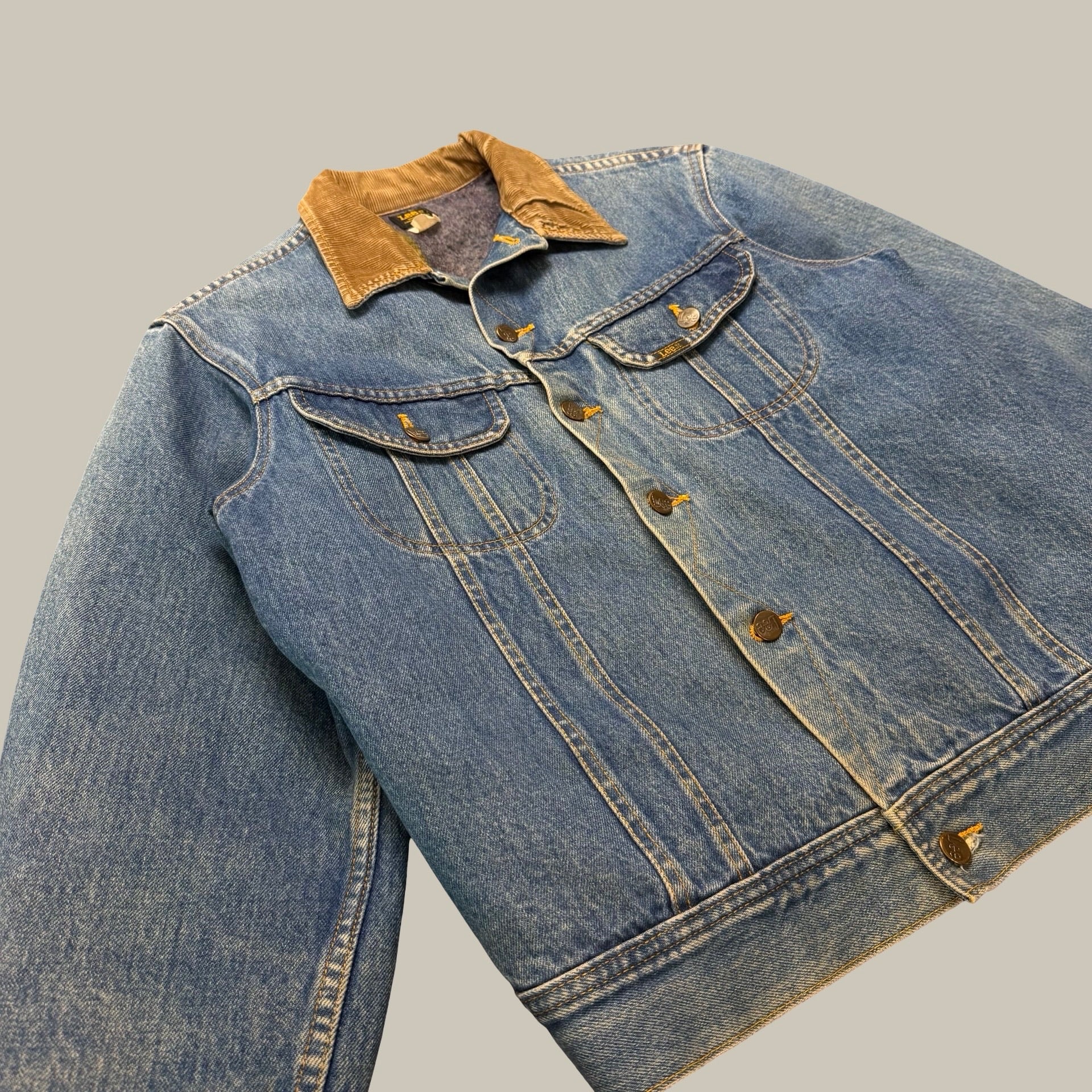 LEE STORM RIDER BLANKET-LINED DENIM JACKET WITH CORDUROY COLLAR