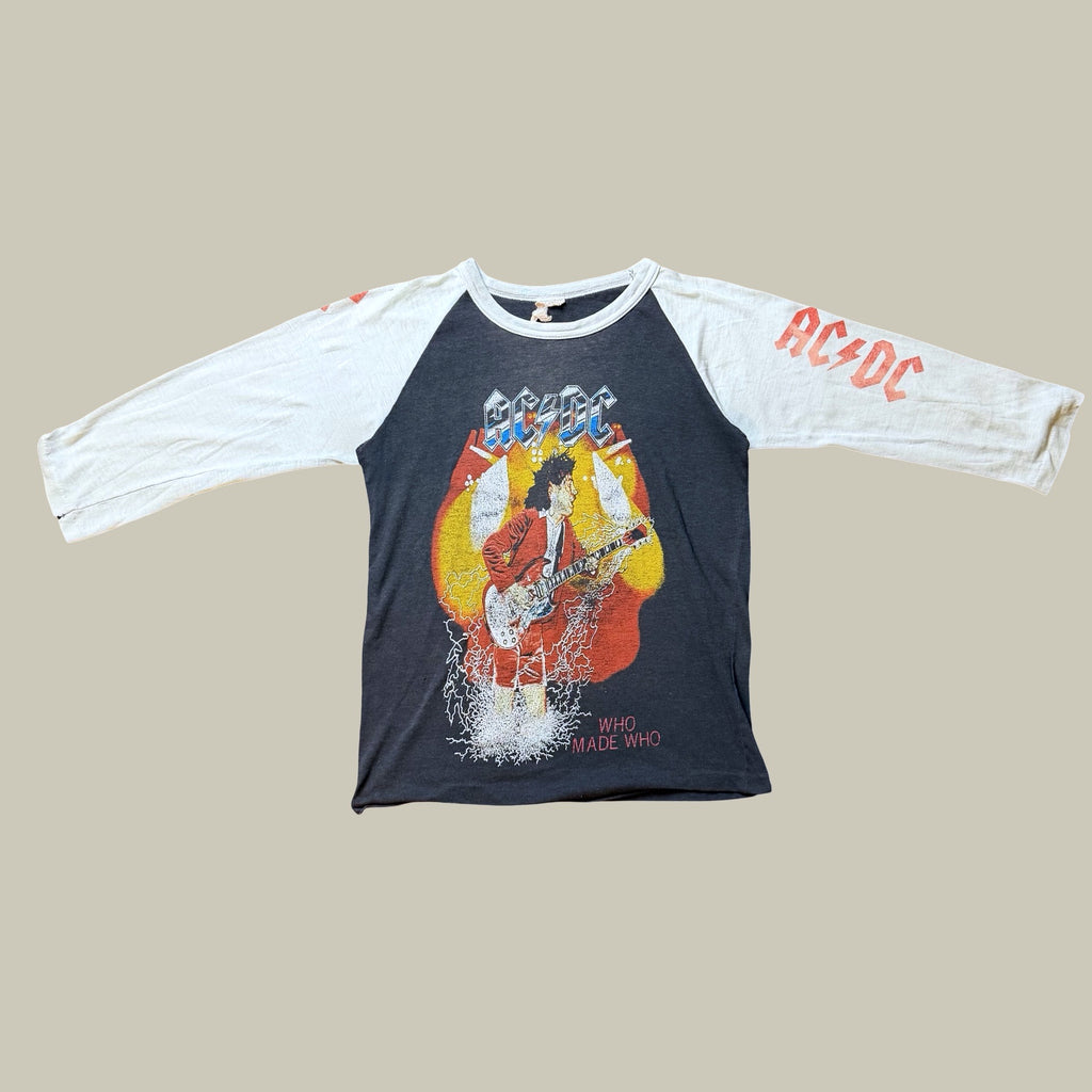 AC/DC “WHO MADE WHO” 1980s RAGLAN SHIRT