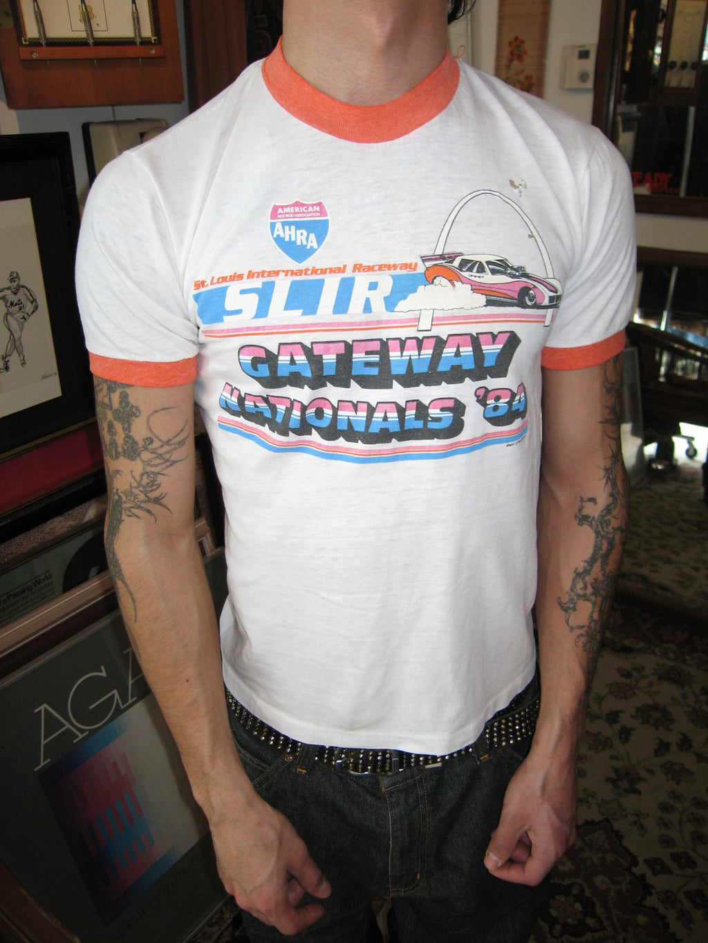 AHRA SLIR GATEWAY NATIONALS RINGER TEE CIRCA 1984