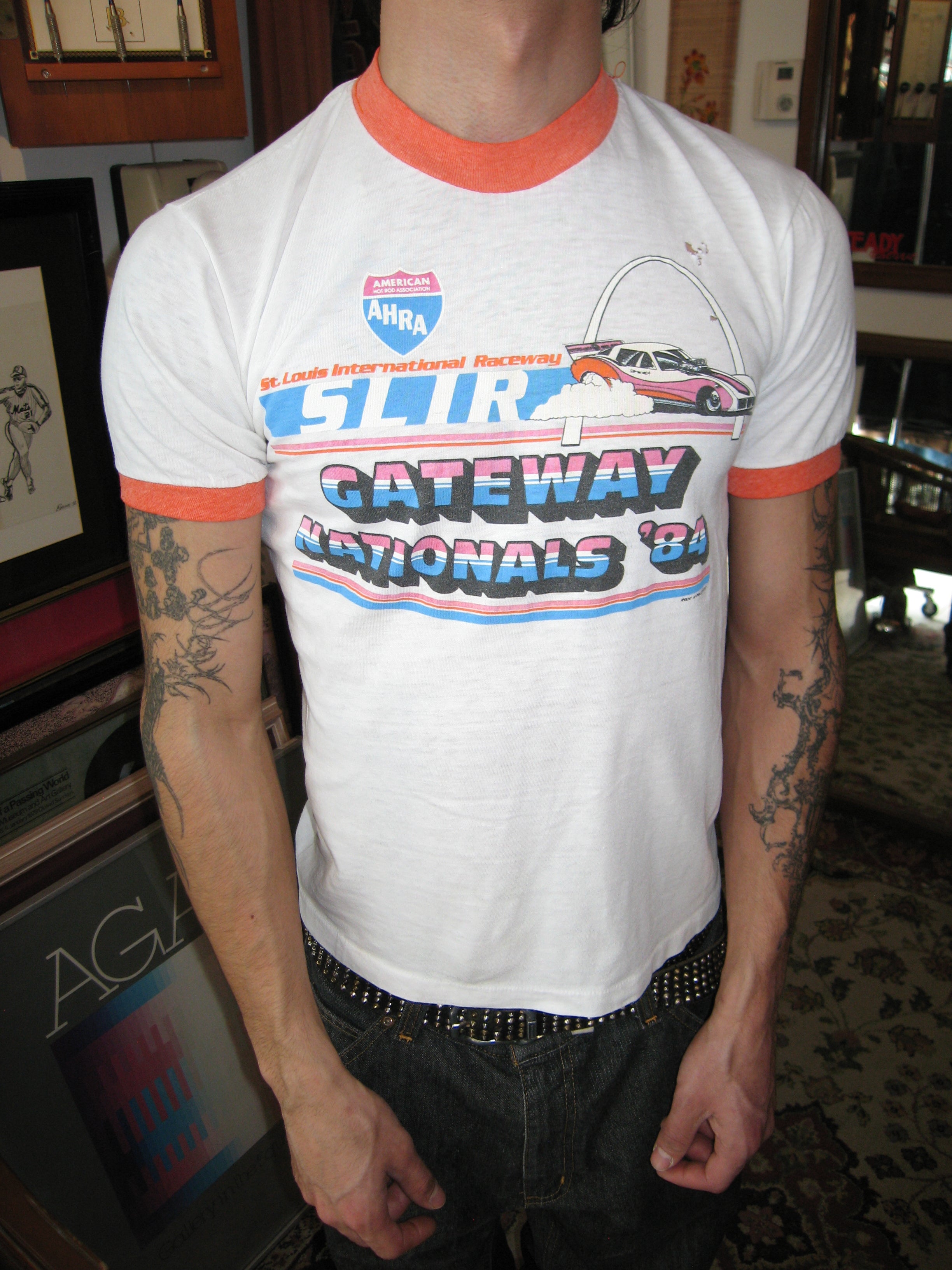 AHRA SLIR GATEWAY NATIONALS RINGER TEE CIRCA 1984