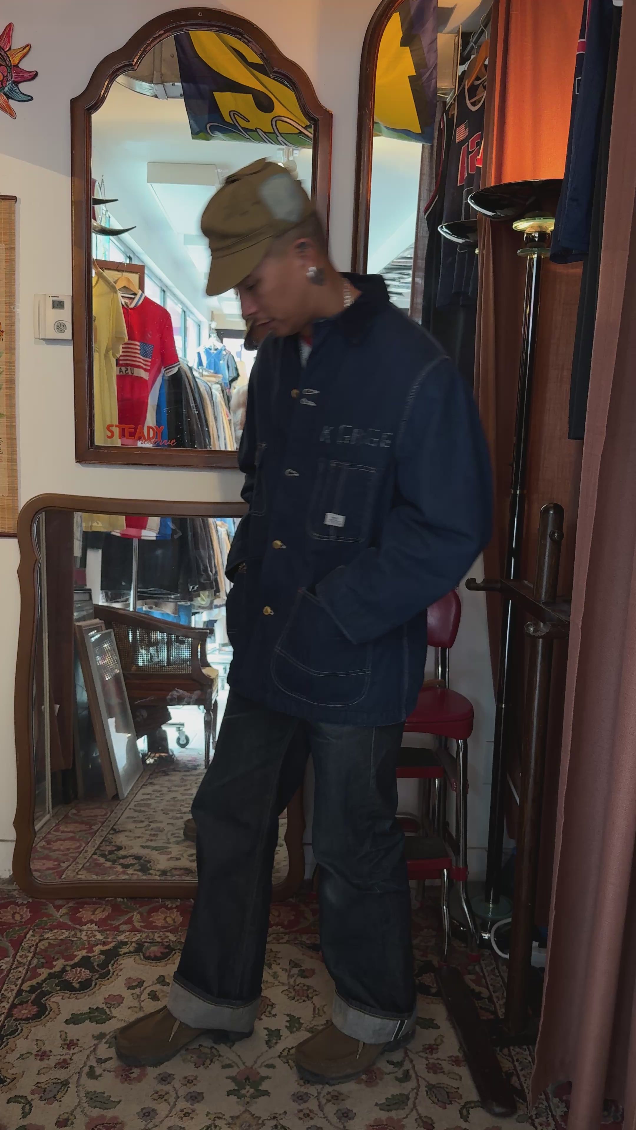 1940s SEARS ROEBUCK BLANKET-LINED DENIM CHORE COAT