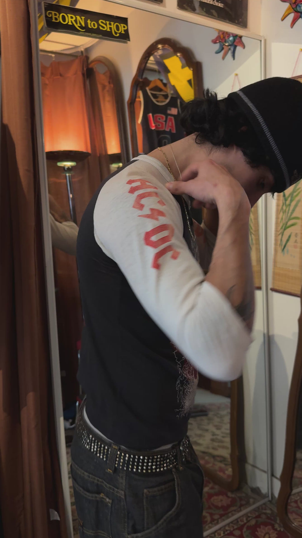 AC/DC “WHO MADE WHO” 1980s RAGLAN SHIRT